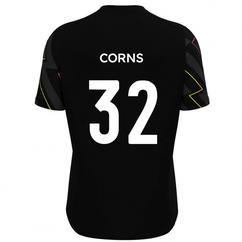 Danxen Kvinnor Billy Corns #32 Svart Grå Bortatröja Matchtröjor 2025/26 Tröjor T-Tröja