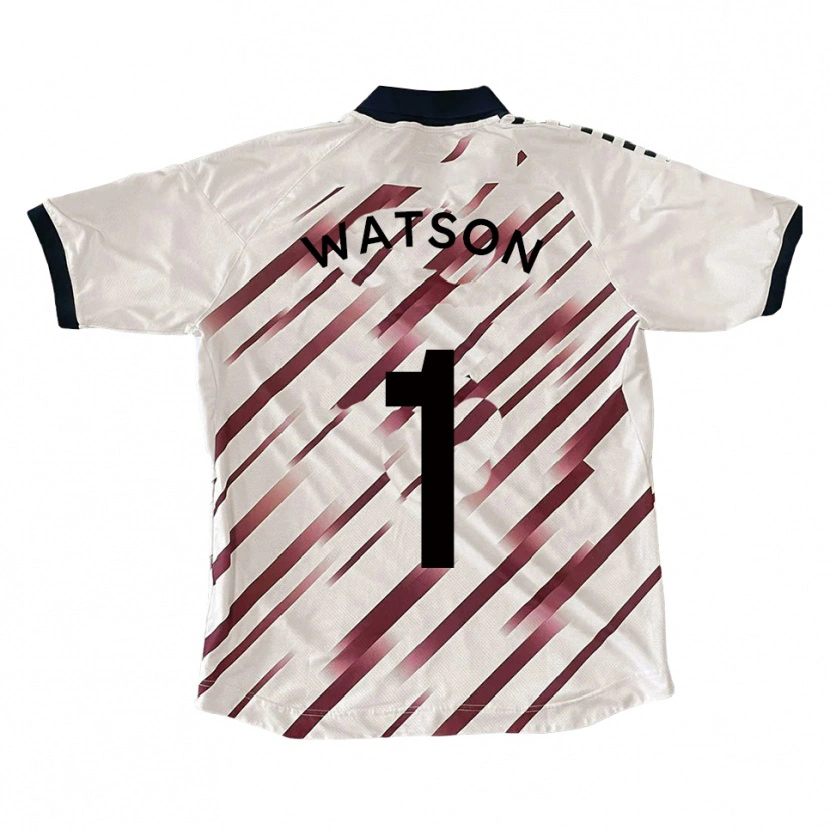 Danxen Kvinnor Rory Watson #1 Vit Röd Bortatröja Matchtröjor 2025/26 Tröjor T-Tröja