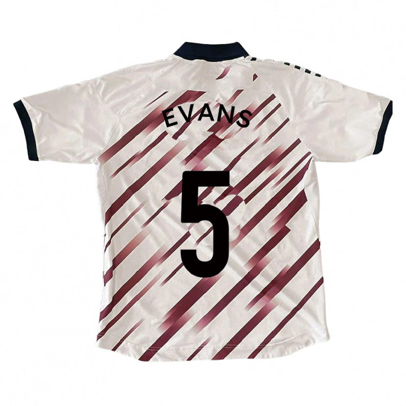 Danxen Kvinnor Will Evans #5 Vit Röd Bortatröja Matchtröjor 2025/26 Tröjor T-Tröja