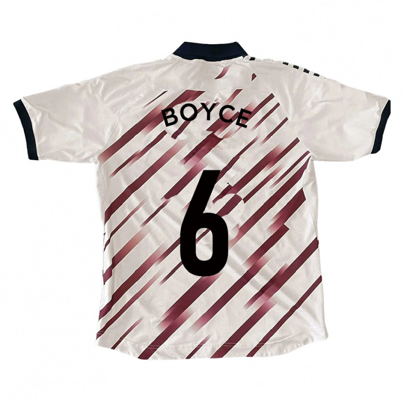 Danxen Kvinnor Andrew Boyce #6 Vit Röd Bortatröja Matchtröjor 2025/26 Tröjor T-Tröja