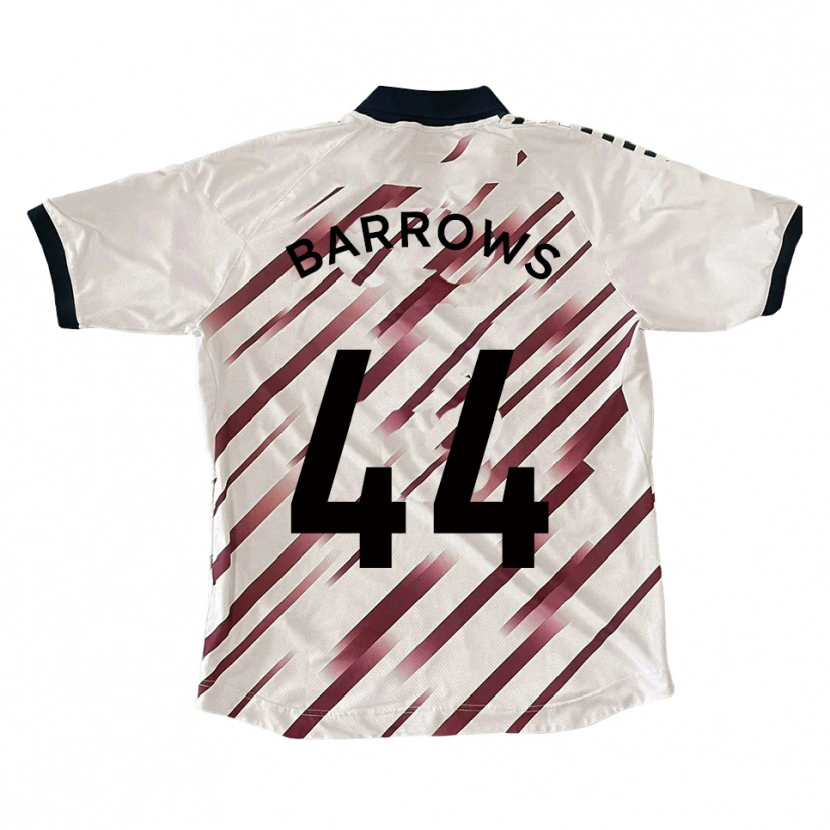 Danxen Kvinnor Ross Barrows #44 Vit Röd Bortatröja Matchtröjor 2025/26 Tröjor T-Tröja