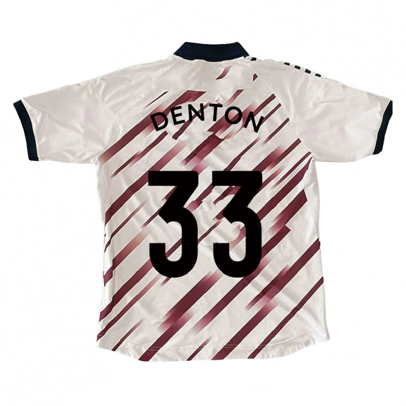 Danxen Kvinnor Tyler Denton #33 Vit Röd Bortatröja Matchtröjor 2025/26 Tröjor T-Tröja