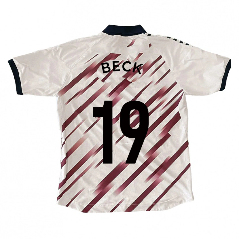 Danxen Kvinnor Mark Beck #19 Vit Röd Bortatröja Matchtröjor 2025/26 Tröjor T-Tröja