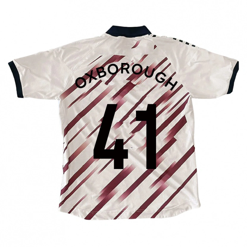 Danxen Kvinnor Ewan Oxborough #41 Vit Röd Bortatröja Matchtröjor 2025/26 Tröjor T-Tröja