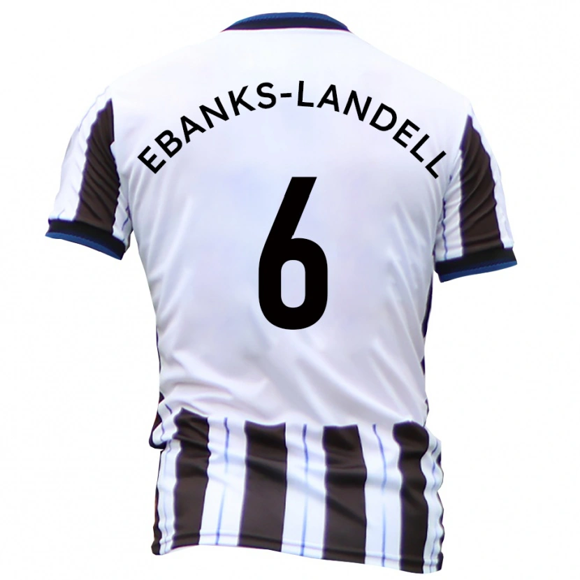 Danxen Kvinnor Ethan Ebanks-Landell #6 Vit Svart Bortatröja Matchtröjor 2025/26 Tröjor T-Tröja