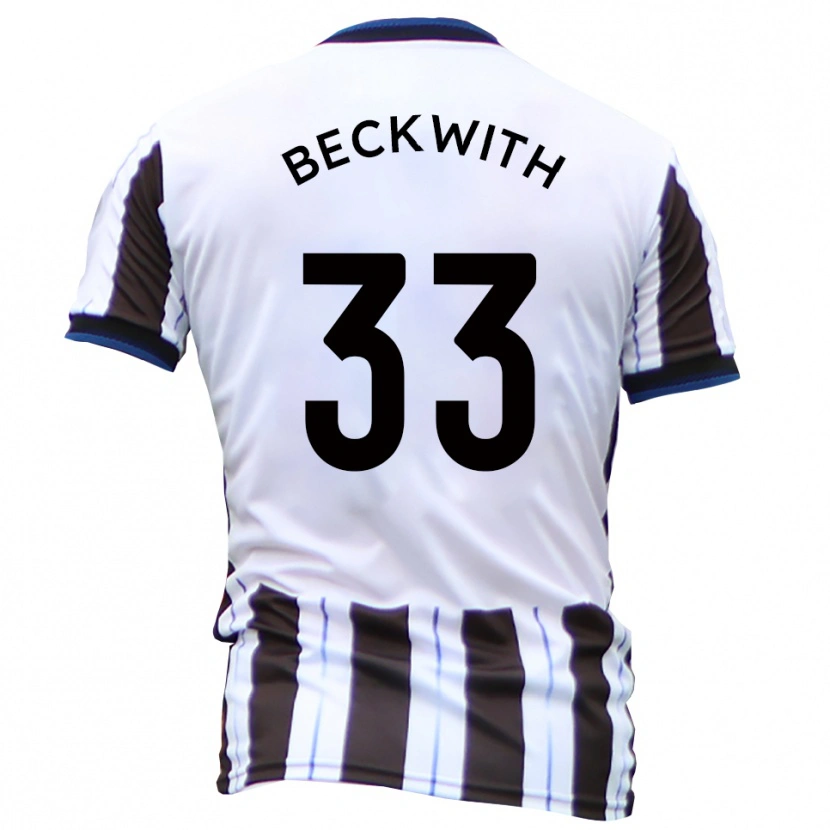 Danxen Kvinnor Sam Beckwith #33 Vit Svart Bortatröja Matchtröjor 2025/26 Tröjor T-Tröja