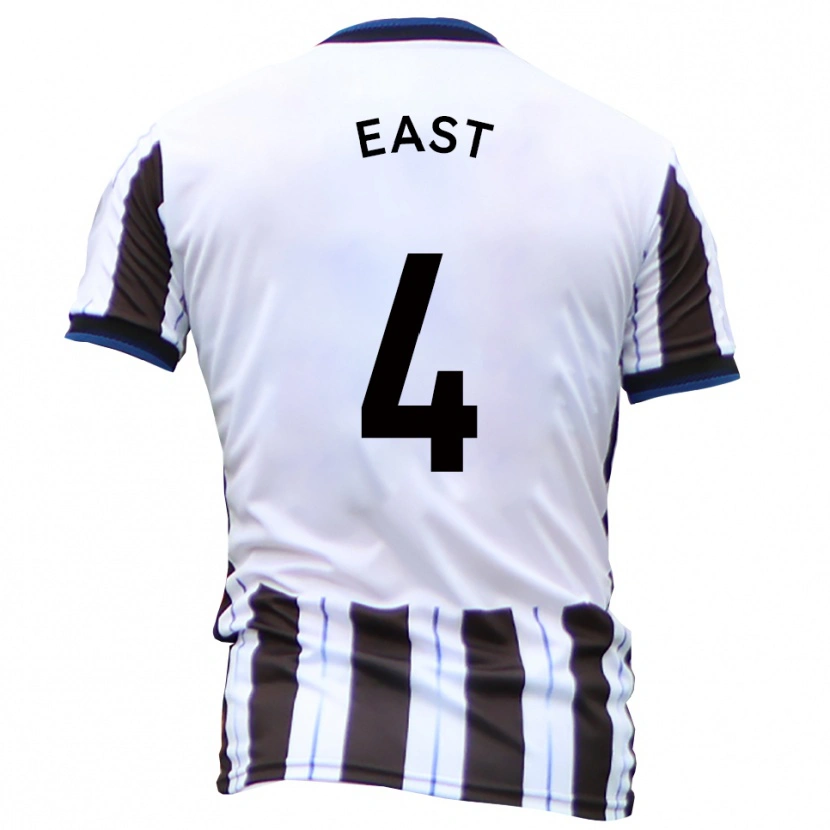 Danxen Kvinnor Ryan East #4 Vit Svart Bortatröja Matchtröjor 2025/26 Tröjor T-Tröja