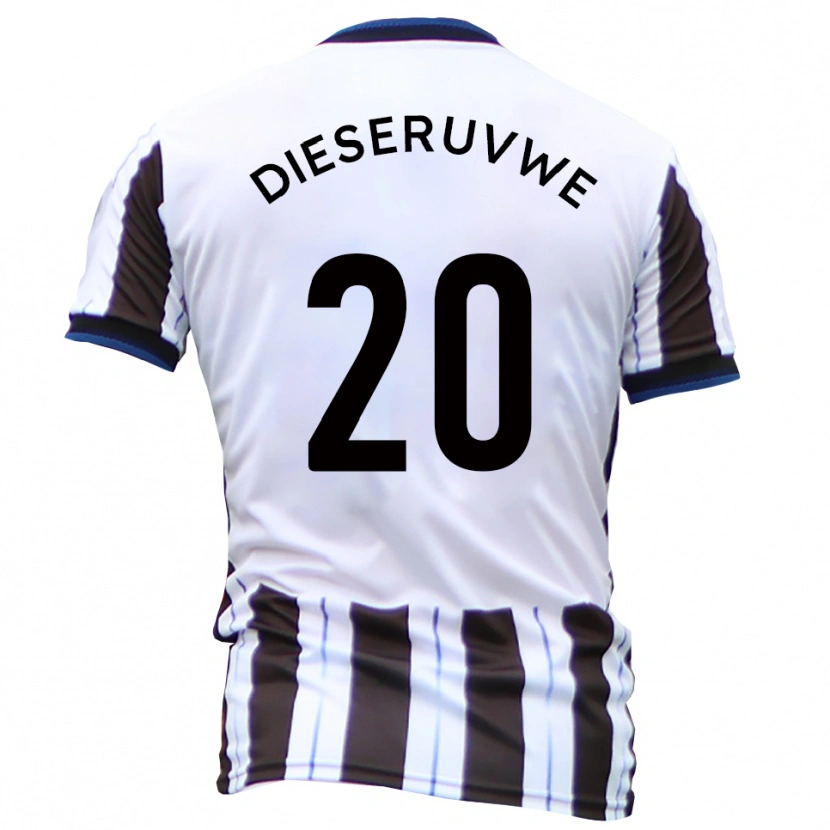 Danxen Kvinnor Emmanuel Dieseruvwe #20 Vit Svart Bortatröja Matchtröjor 2025/26 Tröjor T-Tröja