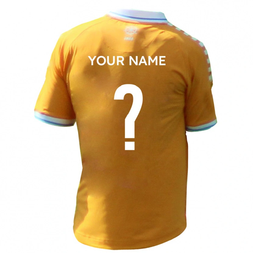 Danxen Kvinnor Ditt Namn #0 Gul Blå Bortatröja Matchtröjor 2025/26 Tröjor T-Tröja