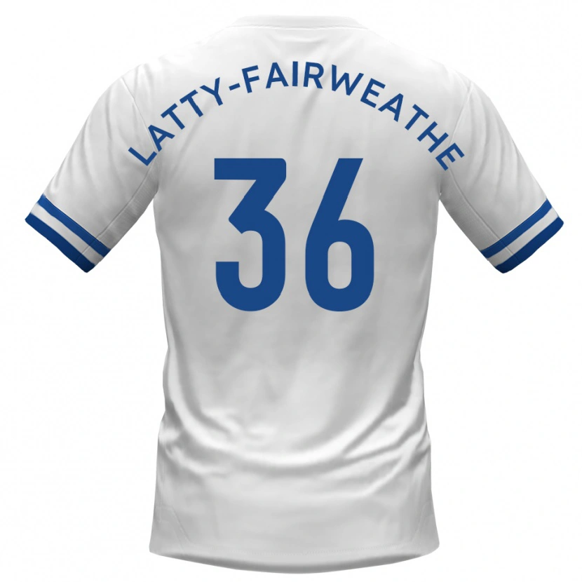Danxen Kvinnor Thierry Latty-Fairweather #36 Vit Blå Bortatröja Matchtröjor 2025/26 Tröjor T-Tröja
