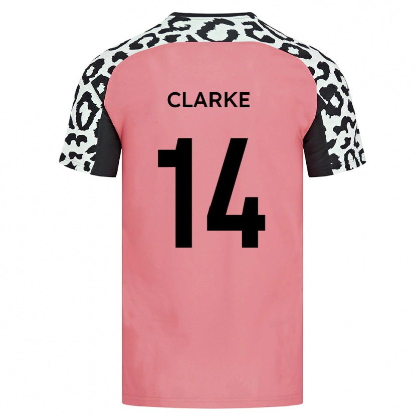 Danxen Kvinnor Jayden Clarke #14 Rosa Svart Bortatröja Matchtröjor 2025/26 Tröjor T-Tröja