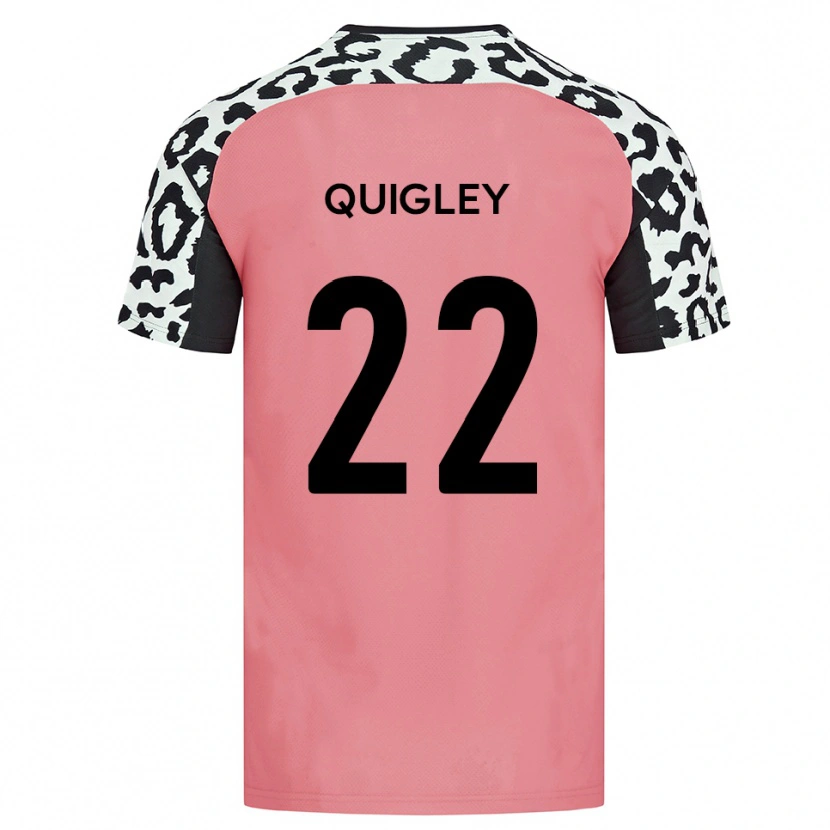Danxen Kvinnor Joe Quigley #22 Rosa Svart Bortatröja Matchtröjor 2025/26 Tröjor T-Tröja