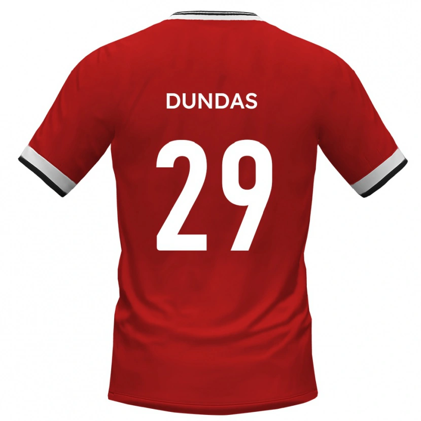 Danxen Kvinnor Jadyn Dundas #29 Vit Svart Bortatröja Matchtröjor 2025/26 Tröjor T-Tröja