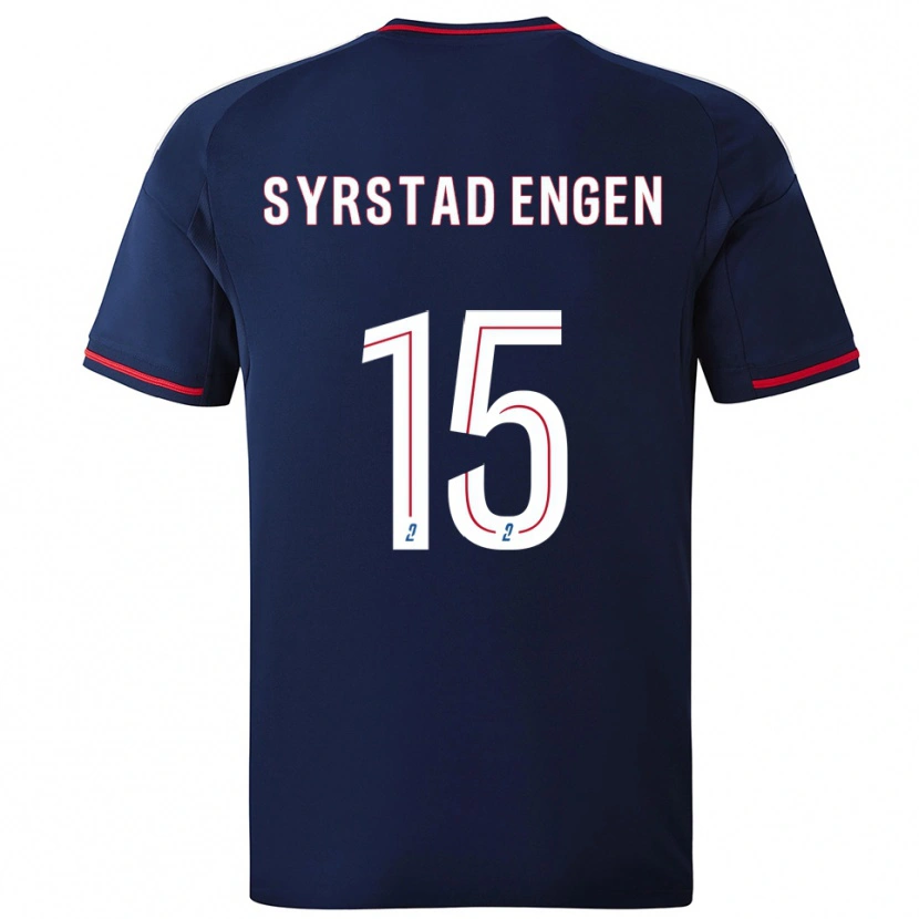 Danxen Kvinnor Ingrid Syrstad Engen #15 Marin Röd Bortatröja Matchtröjor 2025/26 Tröjor T-Tröja