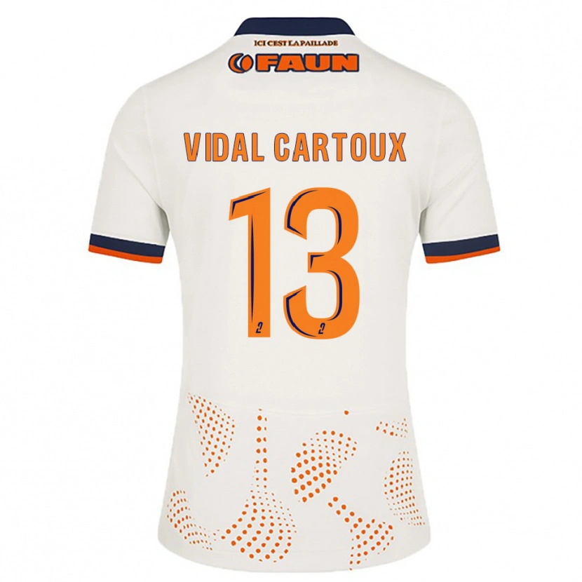 Danxen Kvinnor Noah Vidal-Cartoux #13 Vit Orange Bortatröja Matchtröjor 2025/26 Tröjor T-Tröja