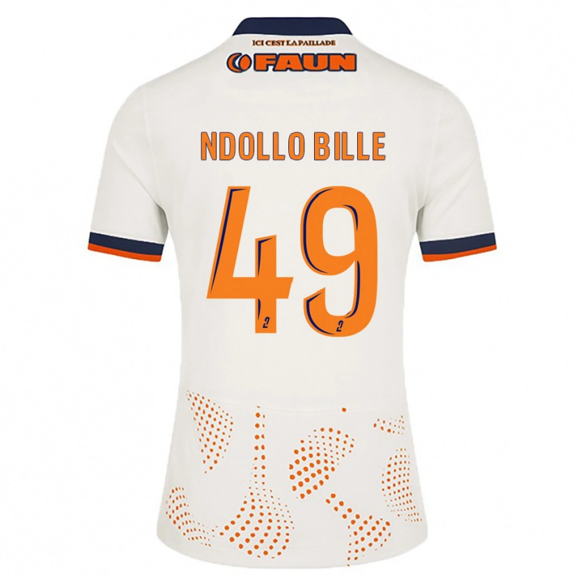 Danxen Kvinnor Wilfried Ndollo Bille #49 Vit Orange Bortatröja Matchtröjor 2025/26 Tröjor T-Tröja