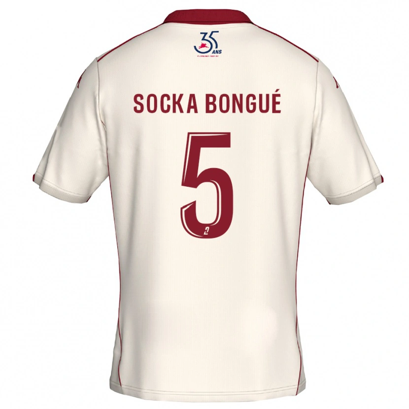 Danxen Kvinnor Loïc Socka Bongué #5 Vit Burgundy Bortatröja Matchtröjor 2025/26 Tröjor T-Tröja