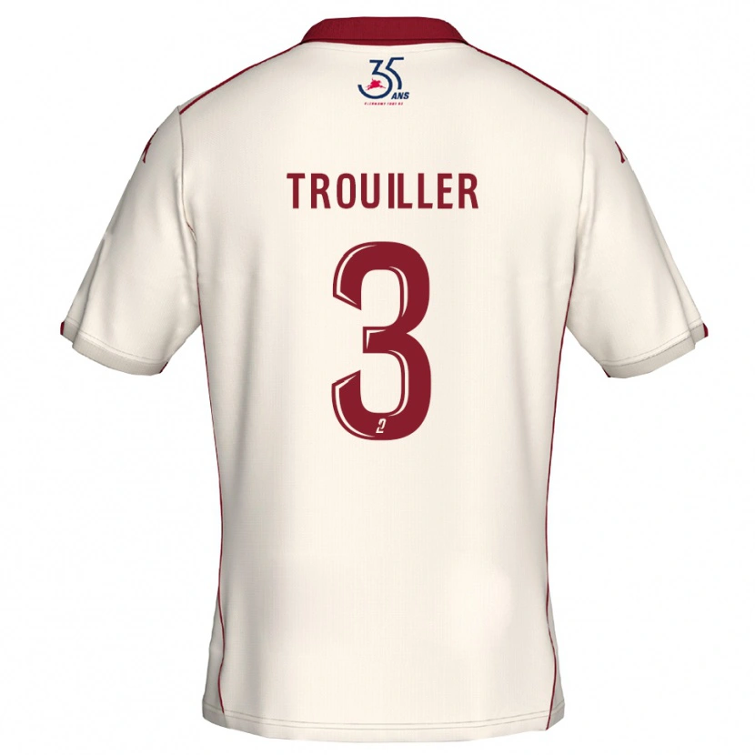 Danxen Kvinnor Fantine Trouiller #3 Vit Burgundy Bortatröja Matchtröjor 2025/26 Tröjor T-Tröja