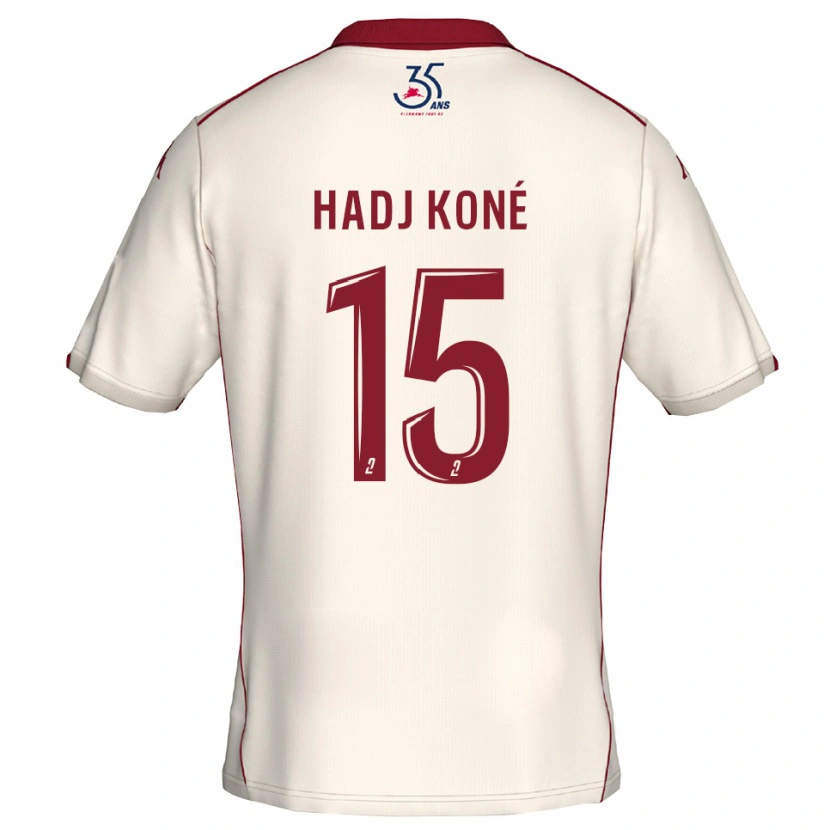Danxen Kvinnor El Hadj Koné #15 Vit Burgundy Bortatröja Matchtröjor 2025/26 Tröjor T-Tröja