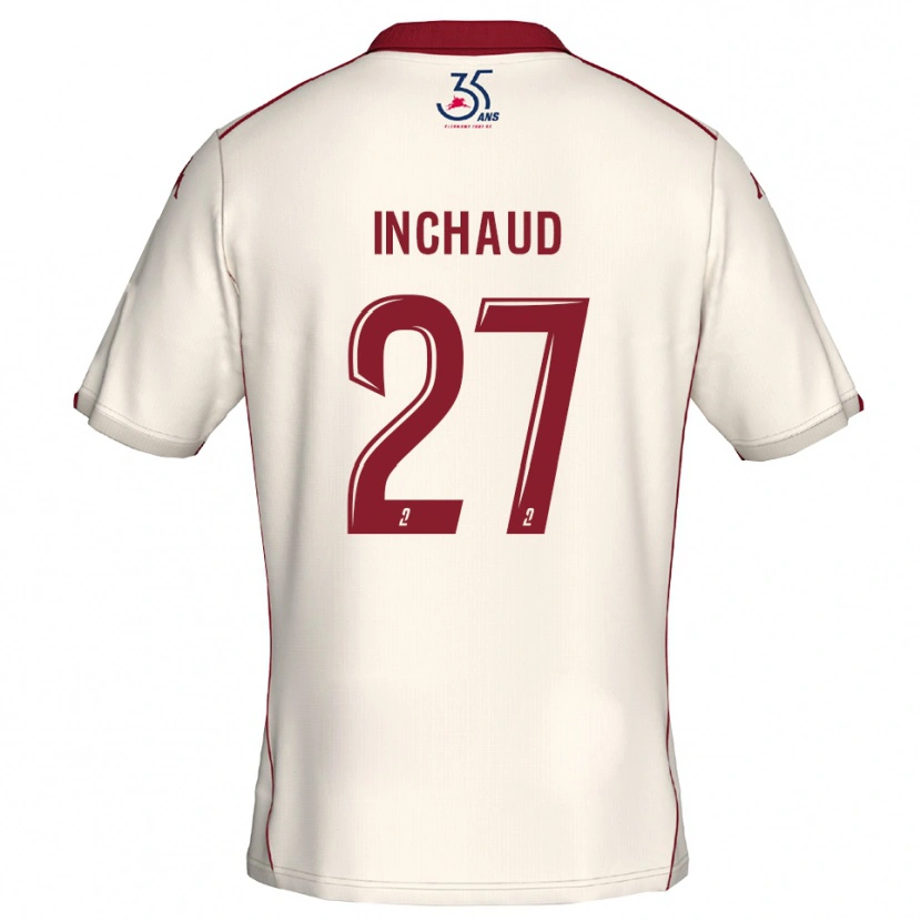 Danxen Kvinnor Marks Inchaud #27 Vit Burgundy Bortatröja Matchtröjor 2025/26 Tröjor T-Tröja