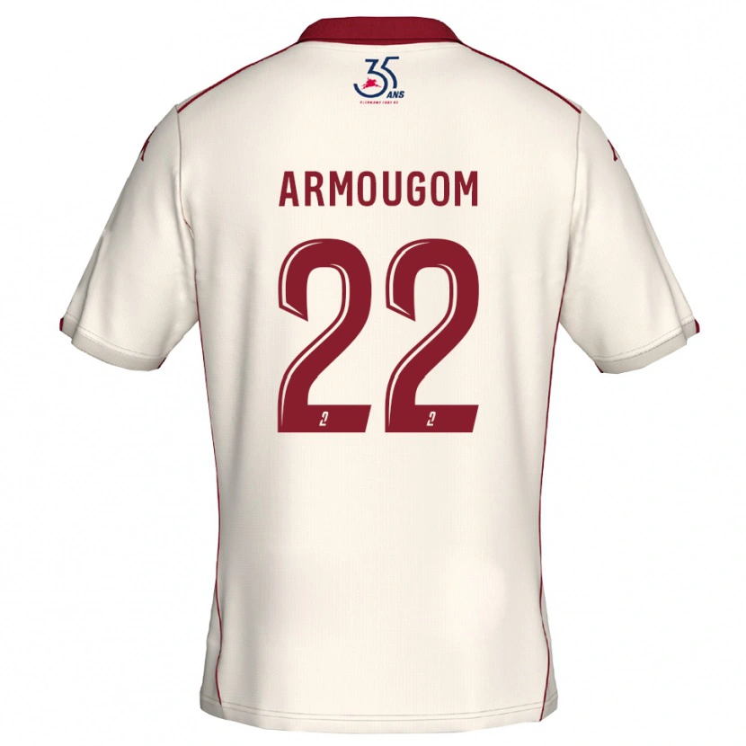 Danxen Kvinnor Yoël Armougom #22 Vit Burgundy Bortatröja Matchtröjor 2025/26 Tröjor T-Tröja