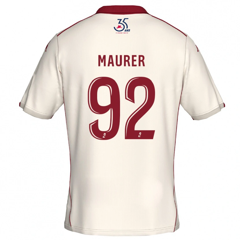 Danxen Kvinnor Aïman Maurer #92 Vit Burgundy Bortatröja Matchtröjor 2025/26 Tröjor T-Tröja