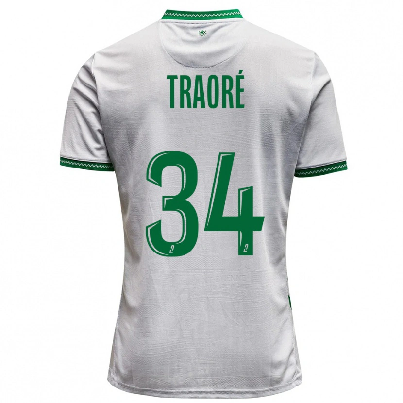 Danxen Kvinnor Lassana Traoré #34 Vit Grön Bortatröja Matchtröjor 2025/26 Tröjor T-Tröja