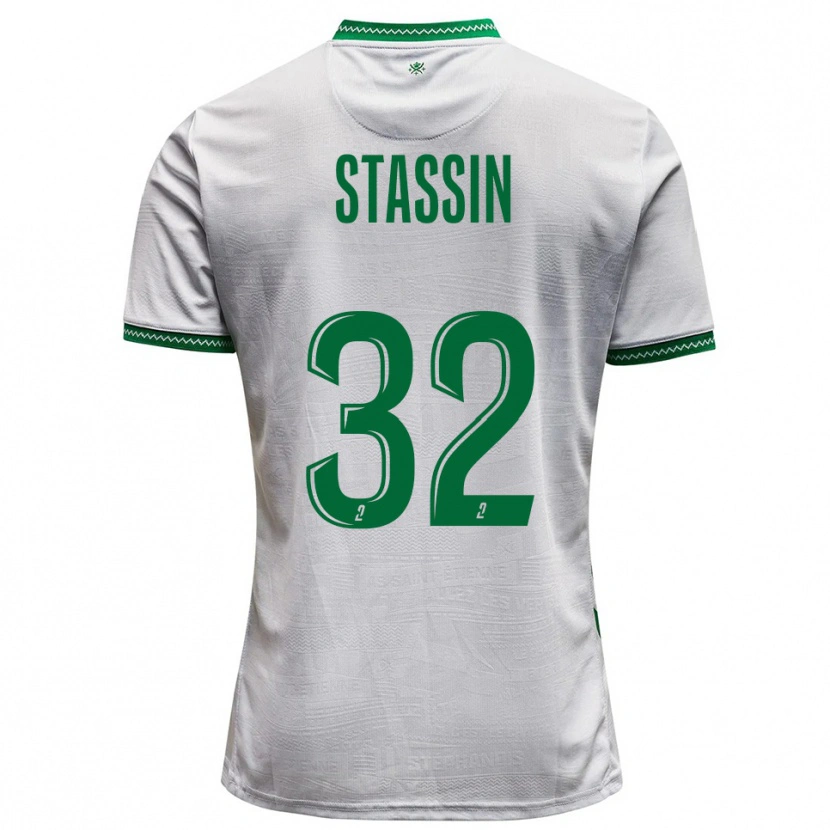 Danxen Kvinnor Lucas Stassin #32 Vit Grön Bortatröja Matchtröjor 2025/26 Tröjor T-Tröja