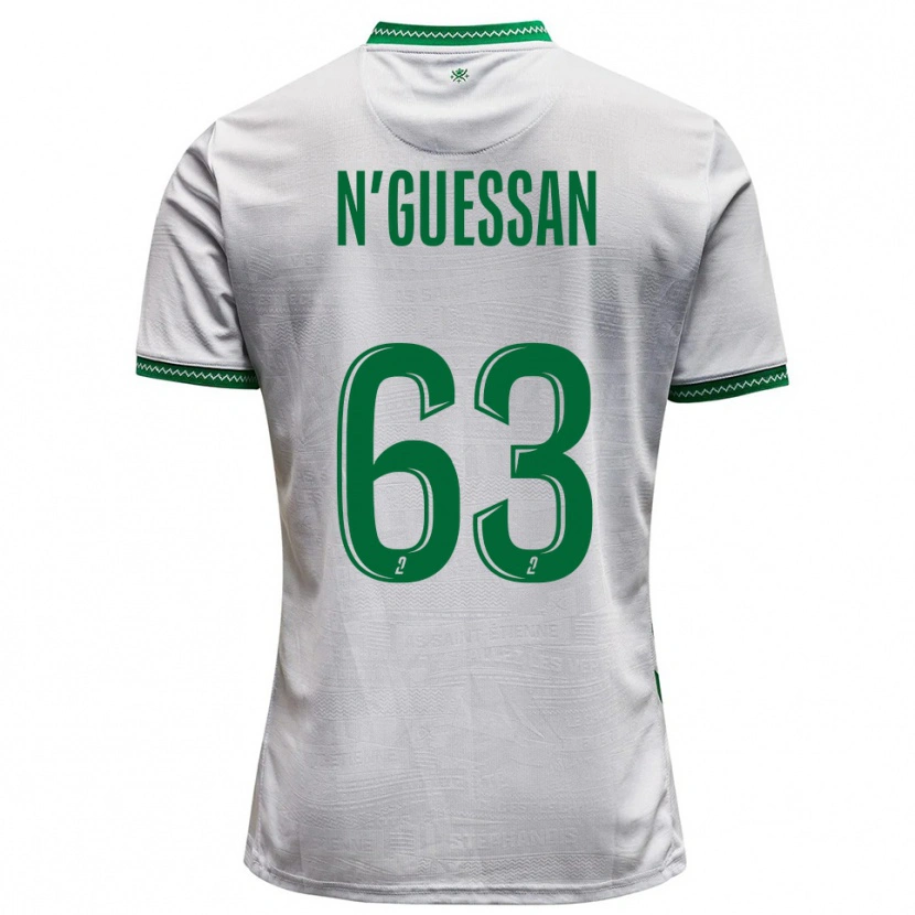 Danxen Kvinnor Djylian N'guessan #63 Vit Grön Bortatröja Matchtröjor 2025/26 Tröjor T-Tröja