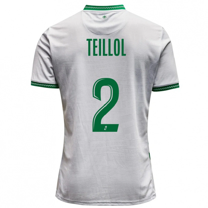 Danxen Kvinnor Tom Teillol #2 Vit Grön Bortatröja Matchtröjor 2025/26 Tröjor T-Tröja