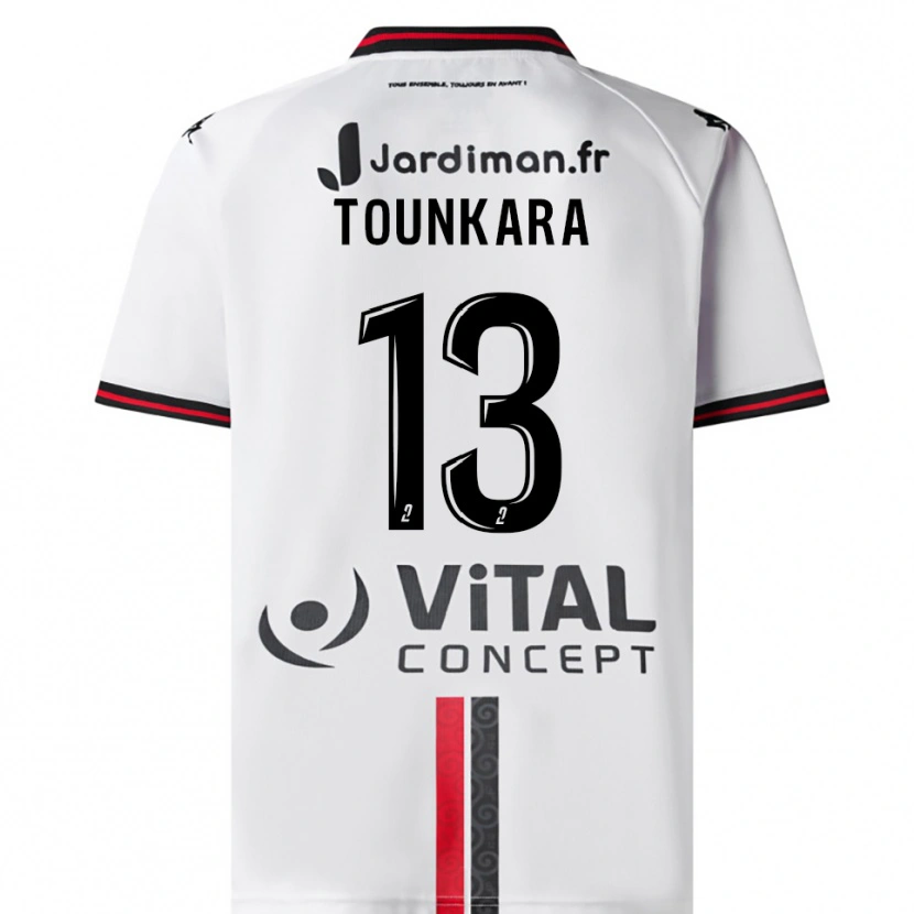 Danxen Kvinnor Fadiala Tounkara #13 Vit Röd Bortatröja Matchtröjor 2025/26 Tröjor T-Tröja