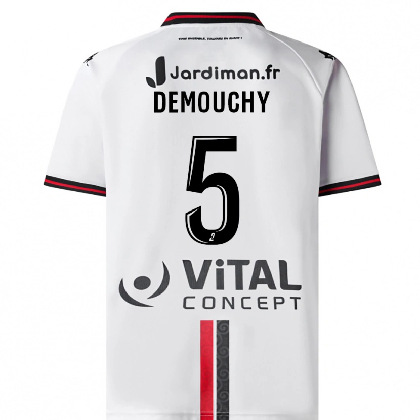 Danxen Kvinnor Albin Demouchy #5 Vit Röd Bortatröja Matchtröjor 2025/26 Tröjor T-Tröja