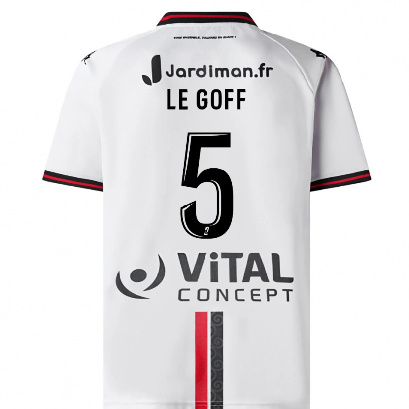 Danxen Kvinnor Nathan Le Goff #5 Vit Röd Bortatröja Matchtröjor 2025/26 Tröjor T-Tröja