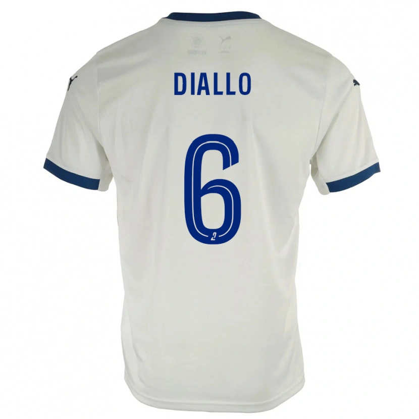Danxen Kvinnor Amadou Diallo #6 Vit Blå Bortatröja Matchtröjor 2025/26 Tröjor T-Tröja