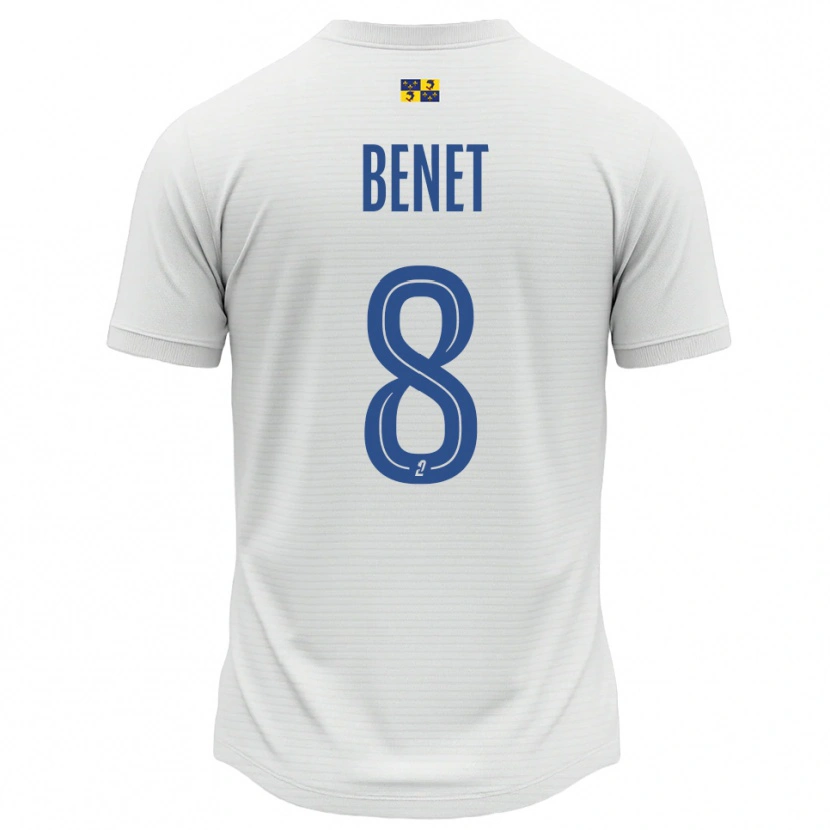 Danxen Kvinnor Jessy Benet #8 Vit Blå Bortatröja Matchtröjor 2025/26 Tröjor T-Tröja