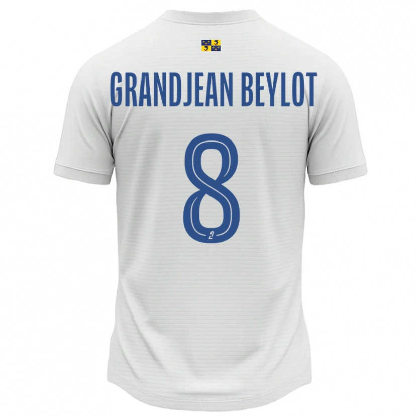 Danxen Kvinnor Louise Grandjean Beylot #8 Vit Blå Bortatröja Matchtröjor 2025/26 Tröjor T-Tröja