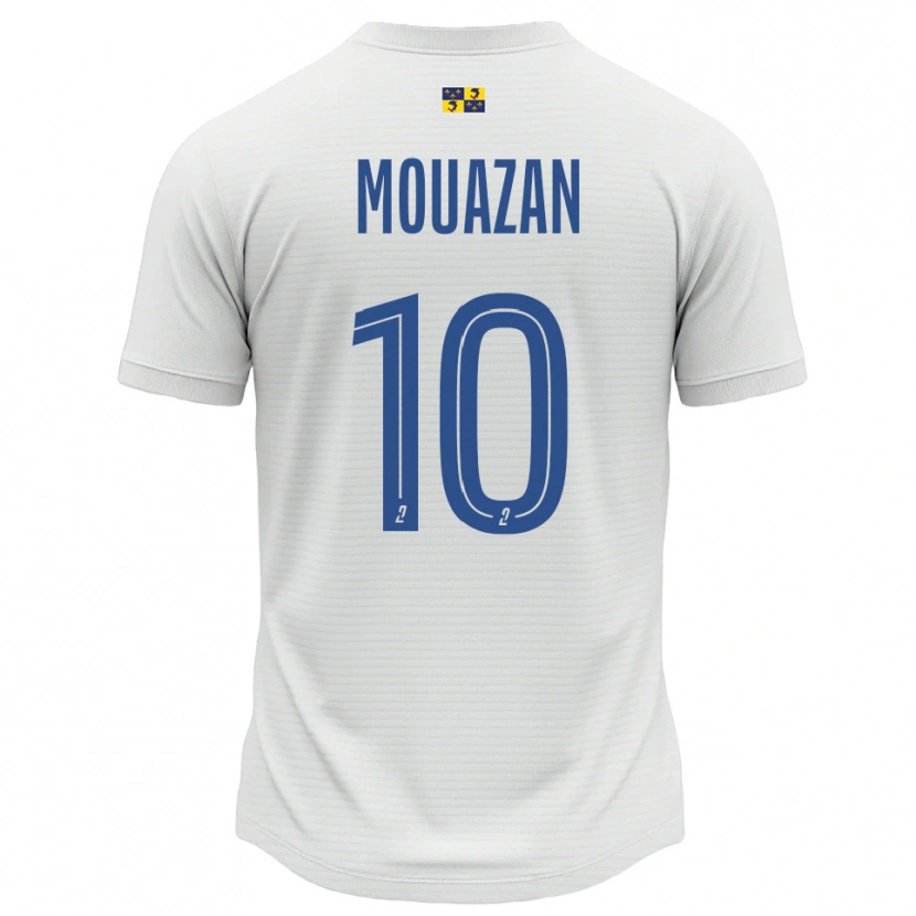 Danxen Kvinnor Baptiste Mouazan #10 Vit Blå Bortatröja Matchtröjor 2025/26 Tröjor T-Tröja