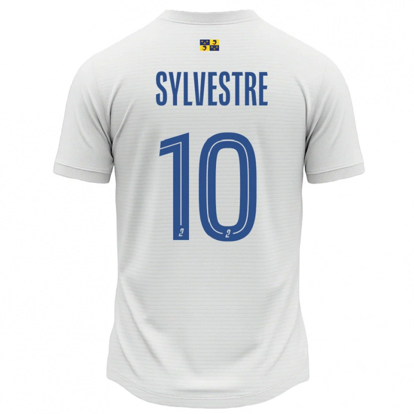 Danxen Kvinnor Eddy Sylvestre #10 Vit Blå Bortatröja Matchtröjor 2025/26 Tröjor T-Tröja