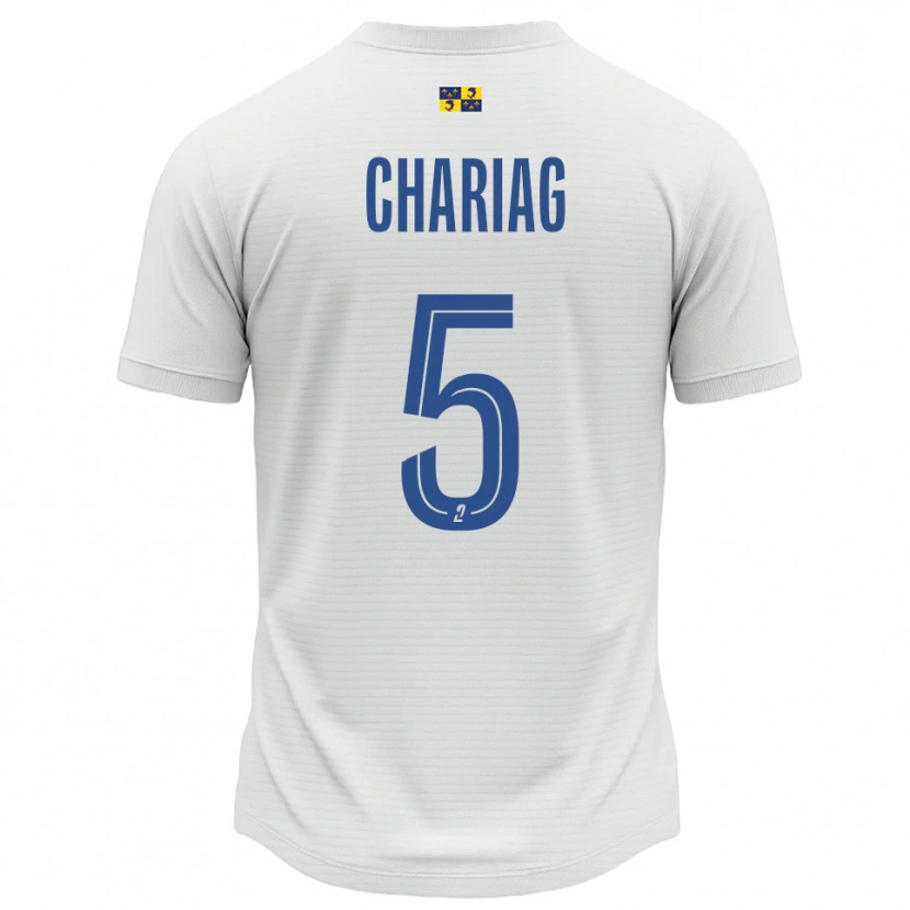 Danxen Kvinnor Adam Chariag #5 Vit Blå Bortatröja Matchtröjor 2025/26 Tröjor T-Tröja