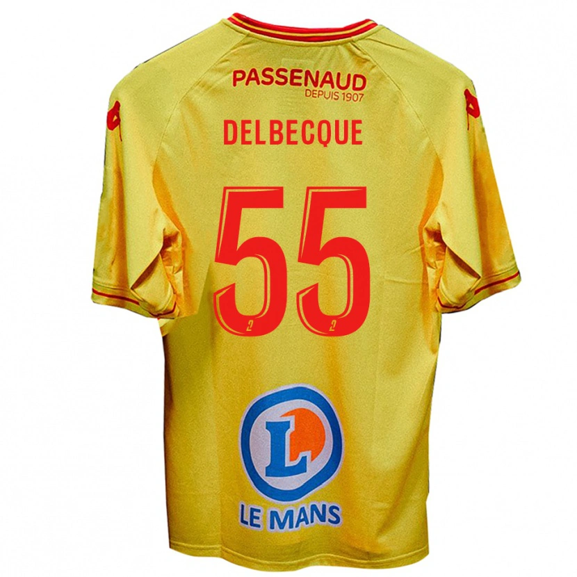 Danxen Kvinnor Augustin Delbecque #55 Gul Bortatröja Matchtröjor 2025/26 Tröjor T-Tröja