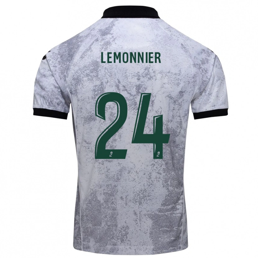 Danxen Kvinnor Pierre Lemonnier #24 Vit Svart Bortatröja Matchtröjor 2025/26 Tröjor T-Tröja