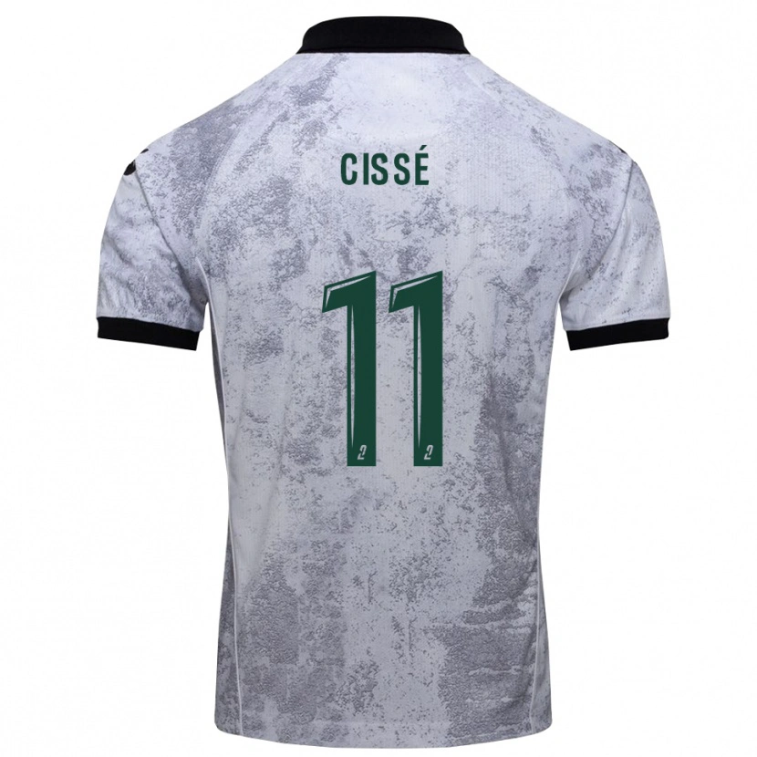 Danxen Kvinnor Kemo Cissé #11 Vit Svart Bortatröja Matchtröjor 2025/26 Tröjor T-Tröja