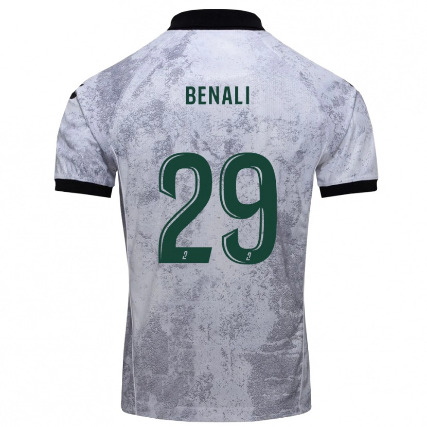 Danxen Kvinnor Hacène Benali #29 Vit Svart Bortatröja Matchtröjor 2025/26 Tröjor T-Tröja