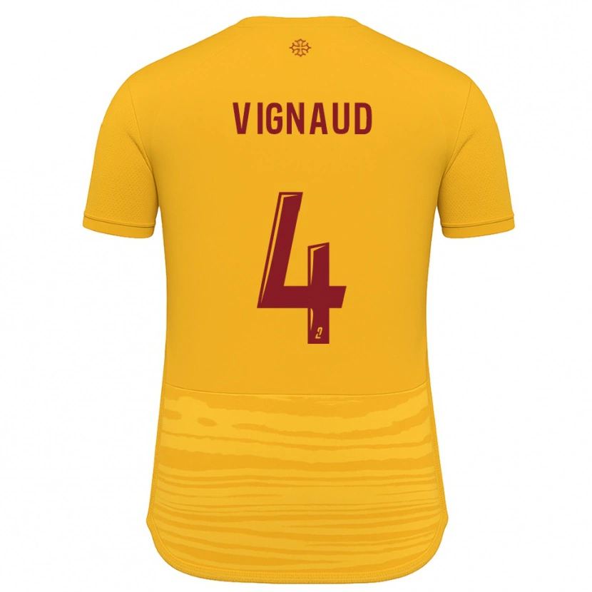 Danxen Kvinnor Emile Vignaud #4 Orange Burgundy Bortatröja Matchtröjor 2025/26 Tröjor T-Tröja