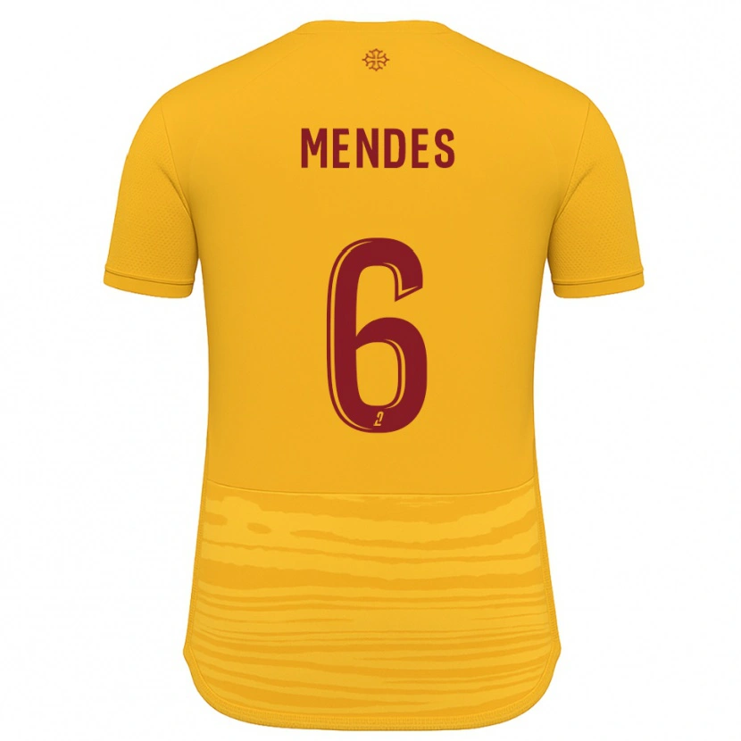 Danxen Kvinnor Jordan Mendes #6 Orange Burgundy Bortatröja Matchtröjor 2025/26 Tröjor T-Tröja