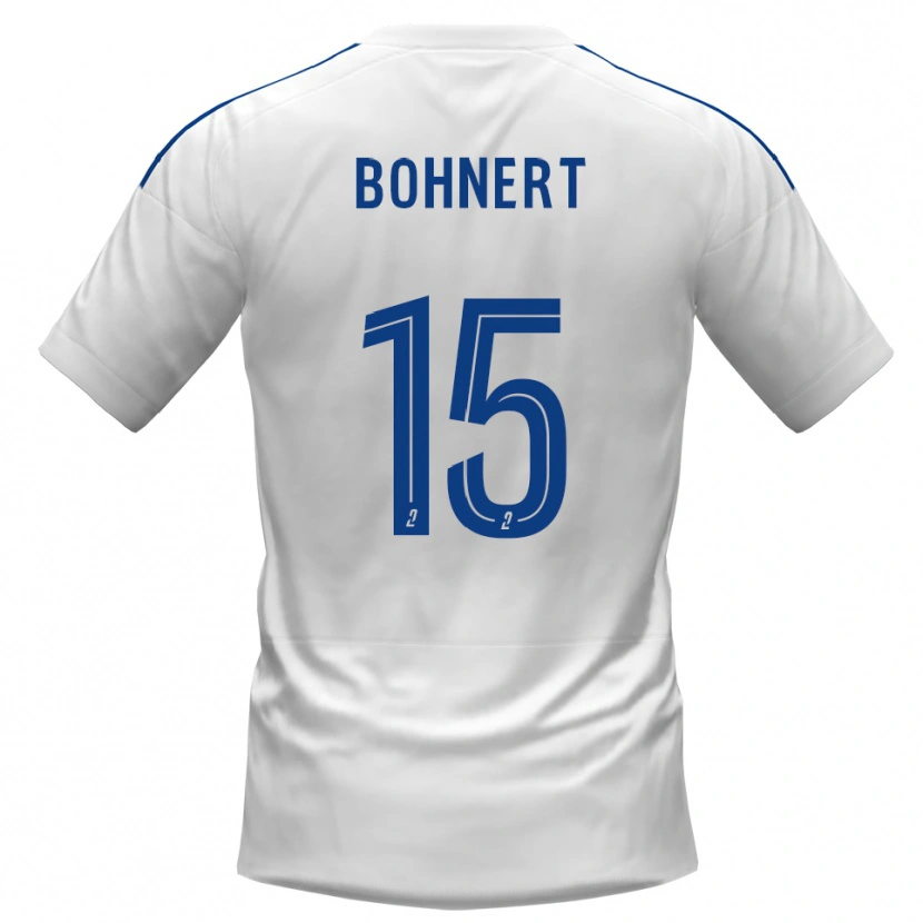 Danxen Kvinnor Florian Bohnert #15 Vit Blå Bortatröja Matchtröjor 2025/26 Tröjor T-Tröja