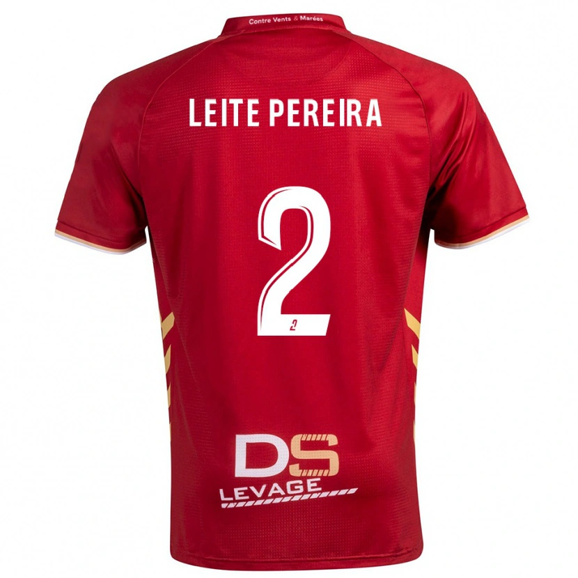 Danxen Kvinnor Matéo Leite Pereira #2 Burgundy Guld Bortatröja Matchtröjor 2025/26 Tröjor T-Tröja
