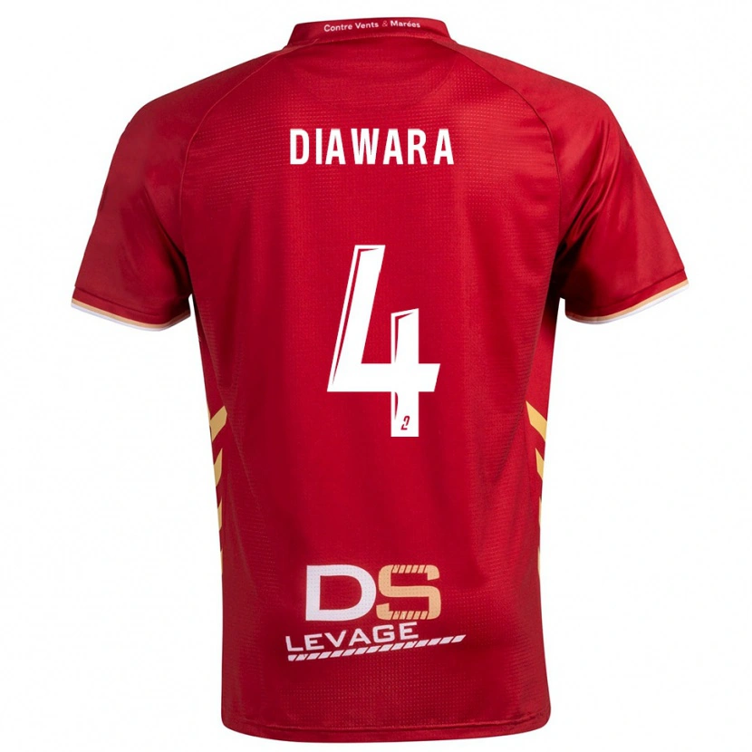 Danxen Kvinnor Sékhou Diawara #4 Burgundy Guld Bortatröja Matchtröjor 2025/26 Tröjor T-Tröja