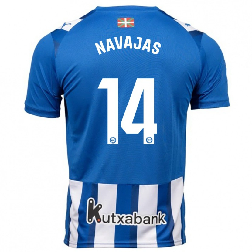 Danxen Barn Laura Navajas #14 Blå Vit Hemmatröja Matchtröjor 2025/26 Tröjor T-Tröja
