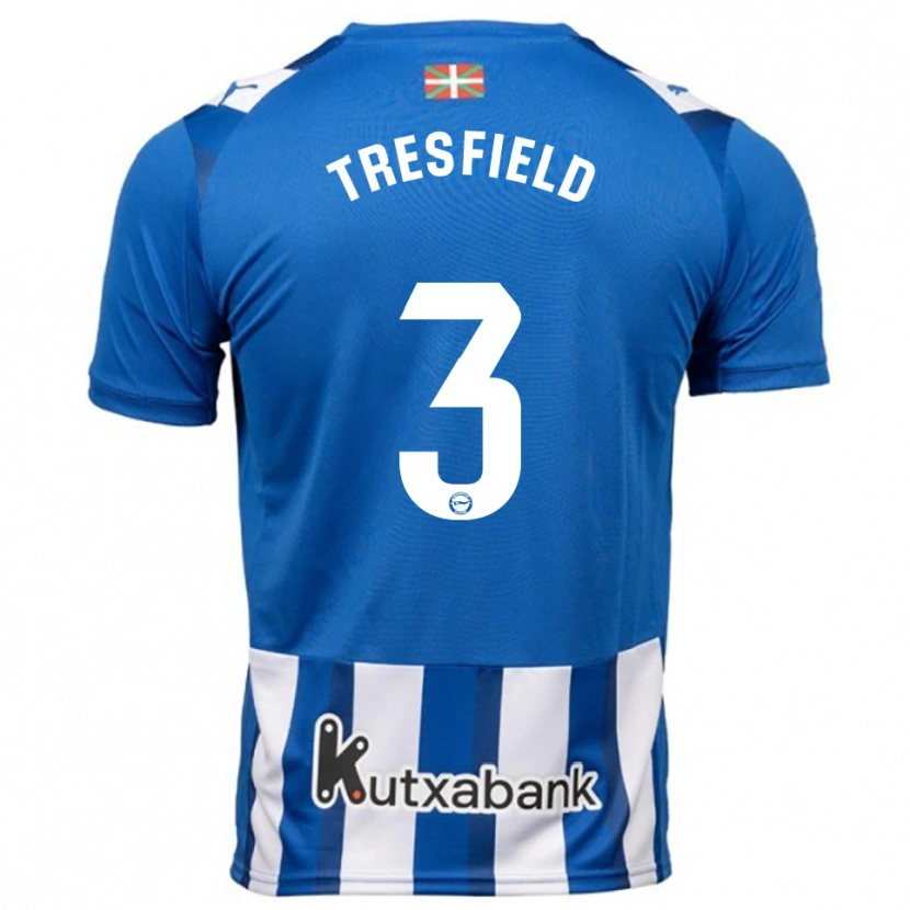 Danxen Barn Laurène Tresfield #3 Blå Vit Hemmatröja Matchtröjor 2025/26 Tröjor T-Tröja